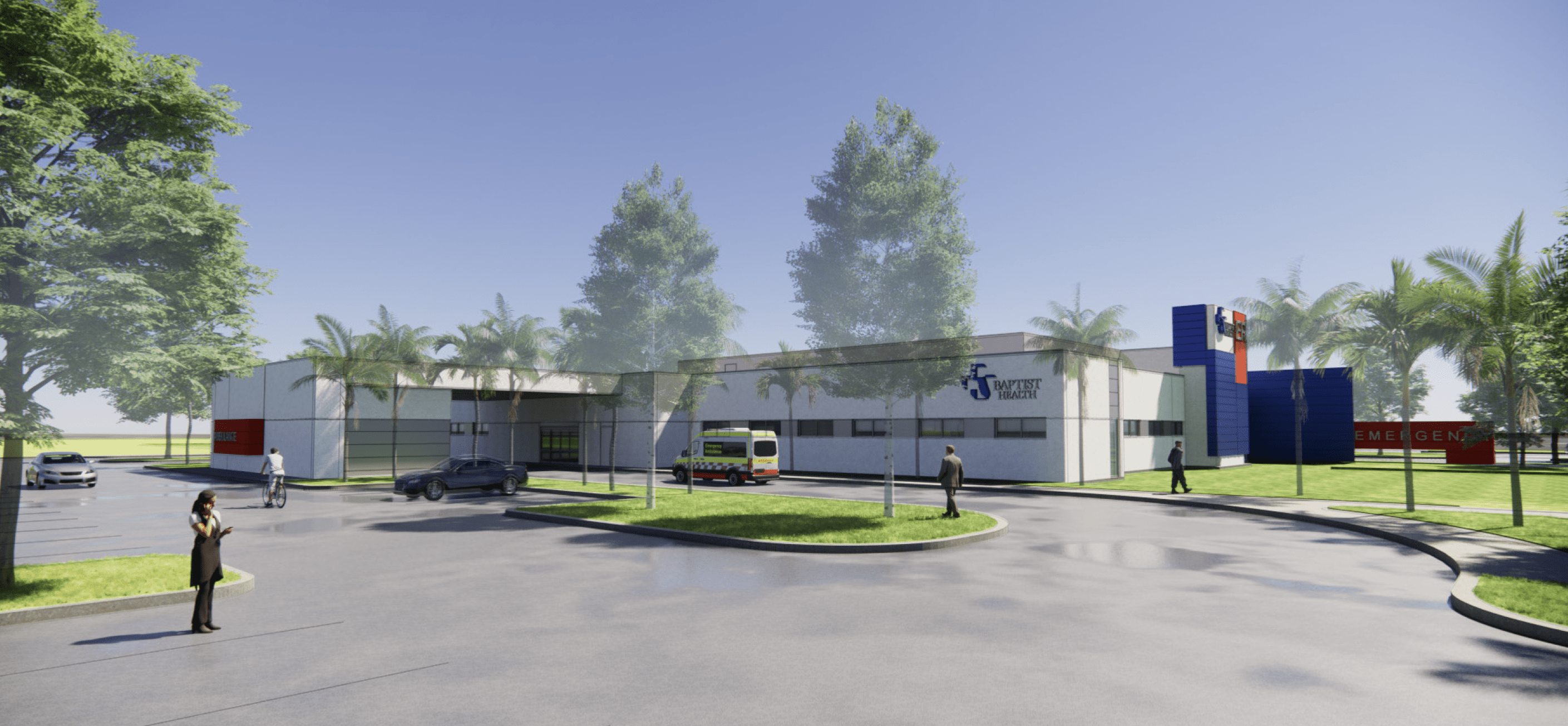 and atrist rendering of what the Baptist and Wolfson emergency and imaging center will look like