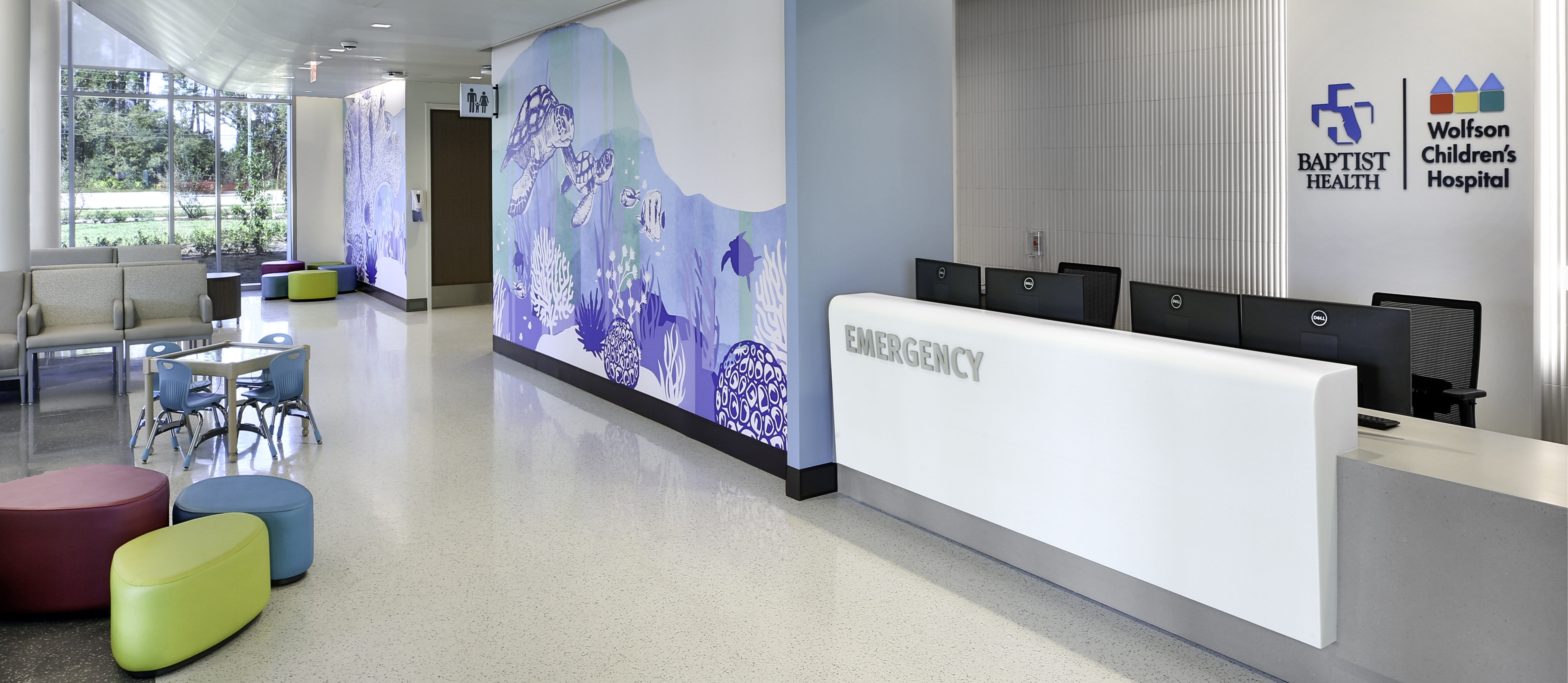 interior lobby of Baptist and Wolfson emergency and imaging center