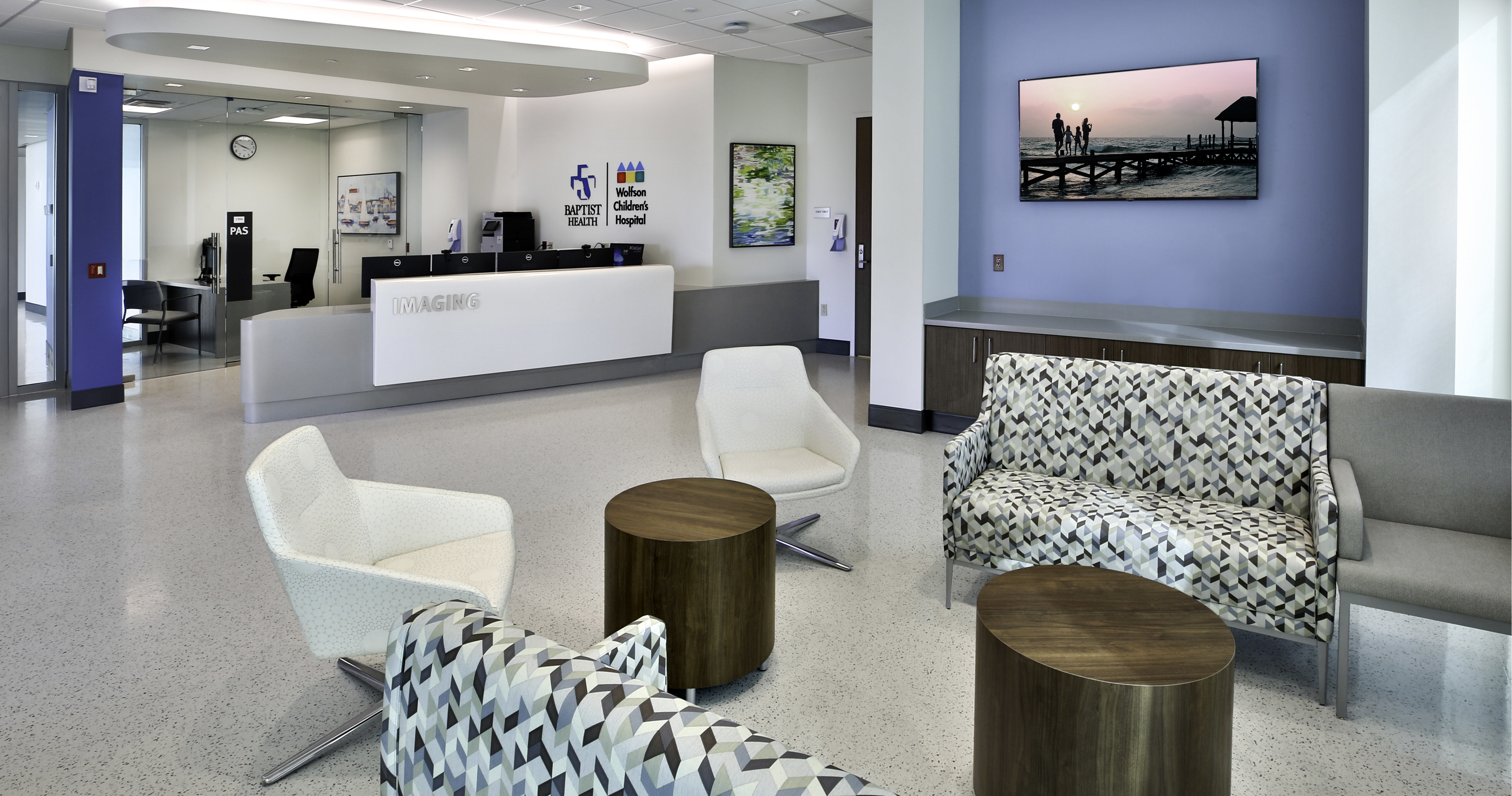 interior lobby of Baptist and Wolfson imaging center