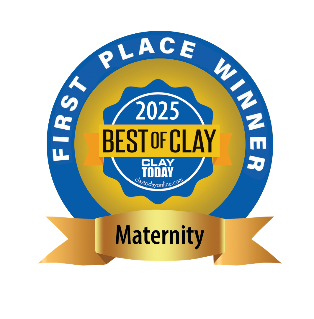 award logo from Clay Today newspaper that says First Place Winner for Maternity, 2025 Best of Clay